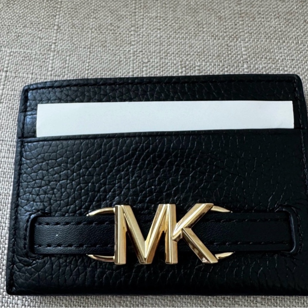 Michael Kors Black Card Holder with Gold Logo
